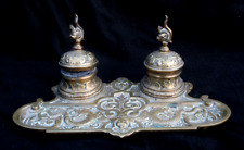 Encrier double en bronze " style Louis XV ". objet vitrine  XIX°