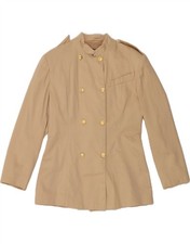 VERTIGO Womens Military Blazer Jacket UK 16 Large Beige Cotton DU78