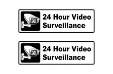 2/pack 10x3" 24 Hour Video Surveillance Business shop Glass Door Decal Sticker