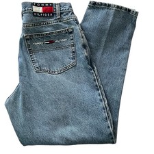 Vtg Tommy Hilfiger Men’s Freedom Blue Jeans Straight Leg 34/32 Embroidered Name