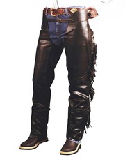 Chaps western en cuir vieilli