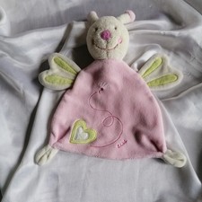 Doudou papillon rose, plat