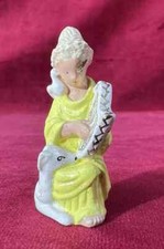 SANTON CASSEGRAIN FIGURE ANTIQUE WOMAN HARPIST CELTIC HARP CELTIC NURSERY