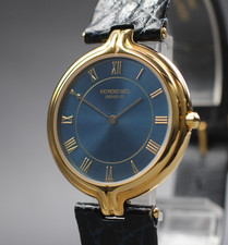 [Near MINT] Vintage Raymond Weil Geneve 3729 32mm Quartz Navy Roman Dial Unisex