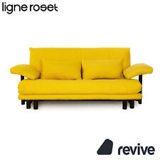 Ligne Roset Multy Tissu Canapé Convertible Jaune Avec Accoudoirs