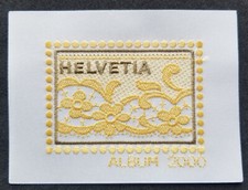 Suisse Brodée Fleur 2000 Flore (timbre) MNH *vignette *insolite *rare