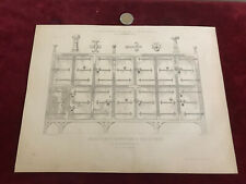 antique engraving architect N337 furniture 13th century built in the room 