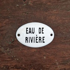 Plaque émaillée ovale « Eau