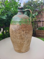 Superb antique jug, cargoulette, glazed terracotta, typical of...