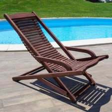 Chaise longue pliante en teck