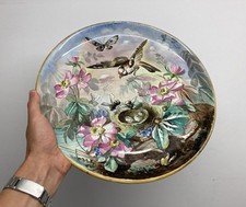 Rare & Antique Creil & Montereau Painted / Enameled Decor Earthenware Dish