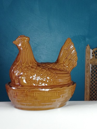 Poule céramique boite - poule, en