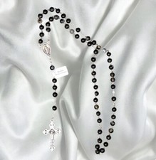 Chapelet Grains Agate Noire et