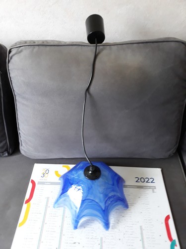 Lustre suspension verre bleu - verre,