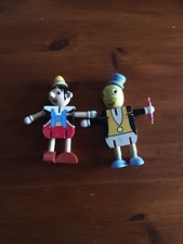 JIMINY CRICKET et PINOCCHIO  articulé Jouet bois DISNEY 
