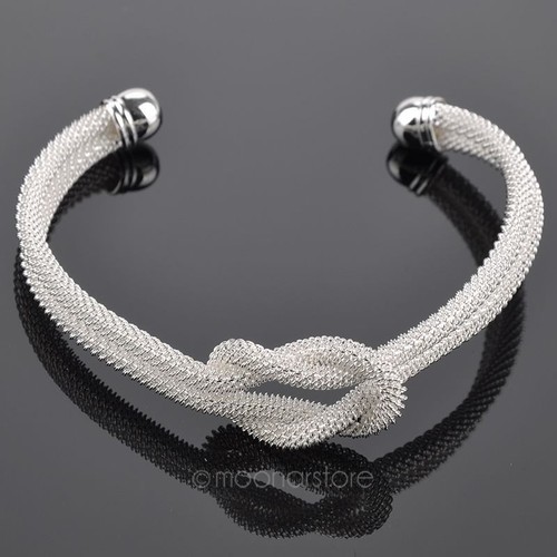 Silver mesh net - mesh, bangle