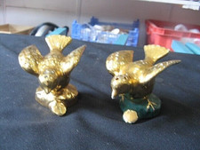 ++"506.2" CHARMING LIMOGES PORCELAIN PEPPER SHAKER GOLDEN BIRD SHAPE