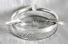 Cendrier En Cristal et Argent