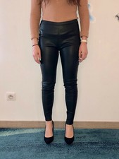 luxe legging cuir agneau noir