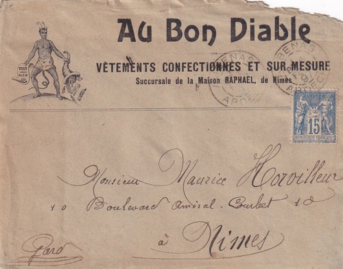 Enveloppe pub 1897 au - 1897, "au
