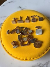 Lot de boutons de manchettes vintage plaqués or - Accessoire élégant pour collec