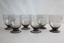 6 Art Deco Smoked Glass 6 Red Wine Glasses Height 8.4cm