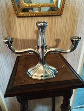 Chandelier à Trois Feux en Métal Argenté