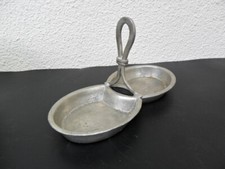 SERVITEUR DOUBLE  EN ETAIN DE LA FONTAINE SIGNEE SIGNAUX GIROD