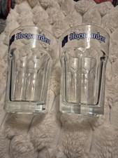 Hoegaarden Heavy Half  Pint Glass Blue X 2
