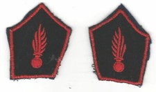 Pair of Fire Brigade Collar Badges 1950s/60s - Red Piping