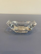 STUNNING VTG VAL ST LAMBERT 8 Sided Crystal Ashtray SIGNED 4.75"L BELGIUM