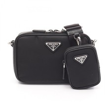 PRADA Brique Crossbody Shoulder Bag Nylon Saffiano leather Black NEW Unisex