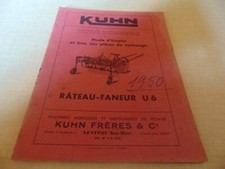 mode d emploi & pièces détaché râteau faneur U6 KUHN