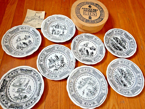 Vtg gien assiettes - assiettes, dessert