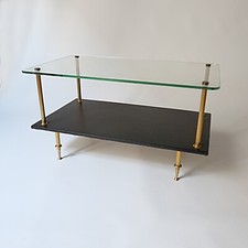 Glass and Gilded Metal Coffee Table 1950 1970 Jansen House