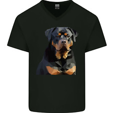 Polygon Rottweiler Dog Mens V-Neck Cotton T-Shirt