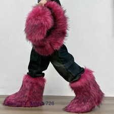 Boots Woman Plush Warm Snow Luxury Footwear Girls' Furry Fur Bottes Winter