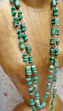 OLD FANCY NECKLACE adorned with marbled GLASS BEADS CIRCA 1960