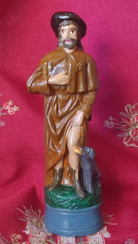 Statue saint roch son chien - et,