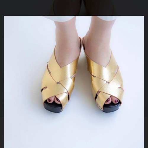Sandales cuir doré pour - sandales, en