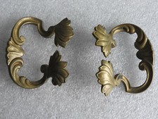 2 ANTIQUE BRONZE BRASS HANDLES