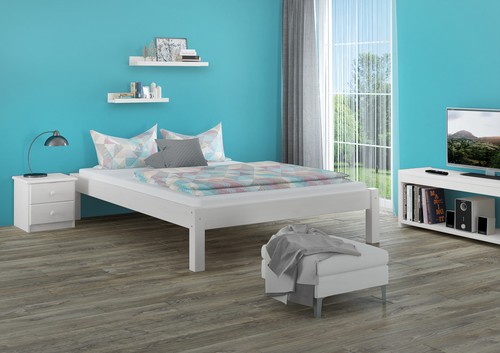 Lit futon pin - massif, blanc