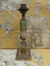 Vintage Onyx Bronze Brass Rococo 1970 Lamp Stand, 27cm High French Lamp