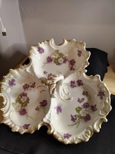 Plat serviteur, mendiant porcelaine Limoges du célèbre céramiste Jean Pouyat
