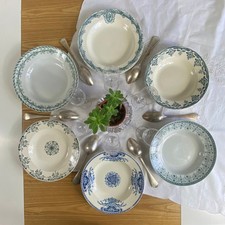 6 assiettes creuses dépareillées terre de fer faïence ancienne ACC-7535