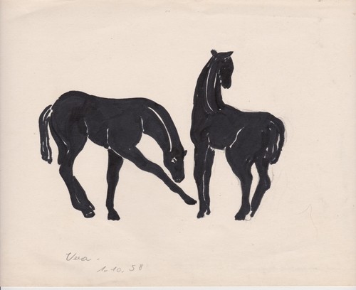 Beau dessin deux chevaux - beau,