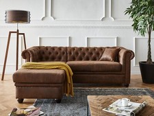 Canapé droit ottoman marron