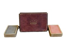 Jeu de Cartes Bridge Ancien Boîte Modèle Déposé 2 Jeux Cartes - Vintage