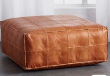 Leather Pouf Ottoman Moroccan
