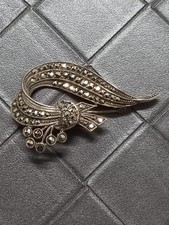 broche bijou en argent et marcassites